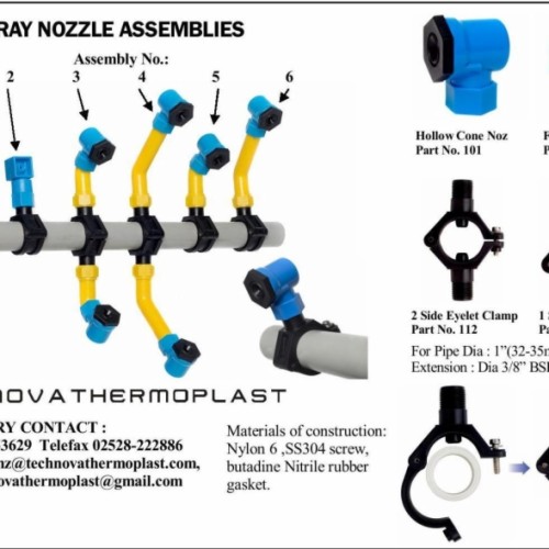 Plastic spray nozzles & assemblies